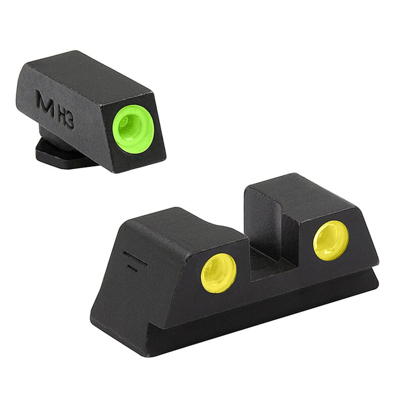 Meprolight USA Meprolight Tru-Dot Glock 42, 43, 43X 48 Green/Yellow Fixed Pistol Sight Set 102203201