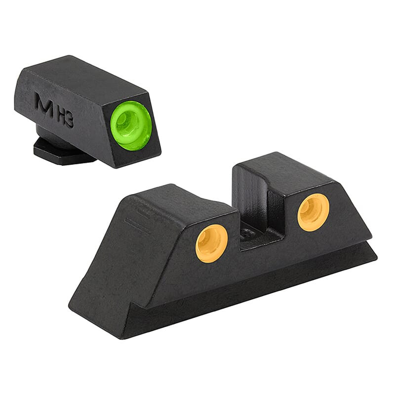 Meprolight USA Meprolight Tru-Dot Glock 10mm/45ACP Green/Orange Fixed Pistol Sight Set 102223301