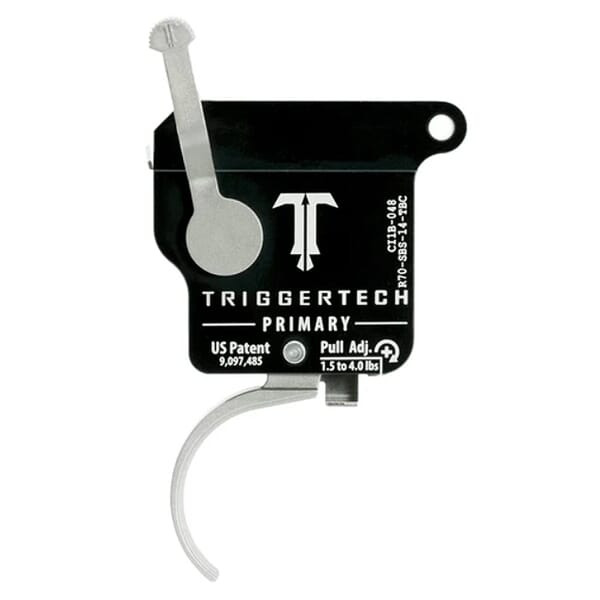 TriggerTech Rem 700 Factory RH Primary Curved Stainless/Black 1.5-4lb Trigger With Bolt Release R70-SBS-14-TBC