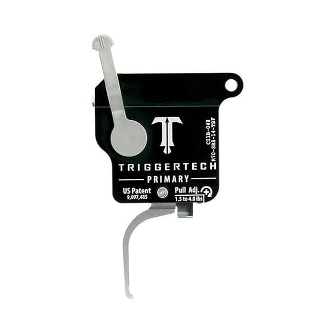TriggerTech Rem 700 Factory RH Primary Flat Stainless/Black 1.5-4lb Trigger With Bolt Release R70-SBS-14-TBF