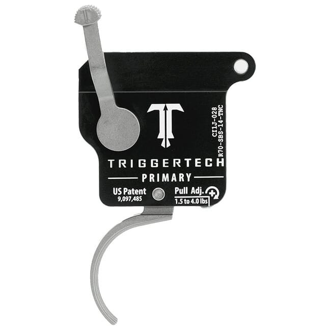 TriggerTech Rem 700 Clone RH Primary Curved Clean Stainless/Black Single Stage 1-4lb Trigger No Bolt Release R70-SBS-14-TNC