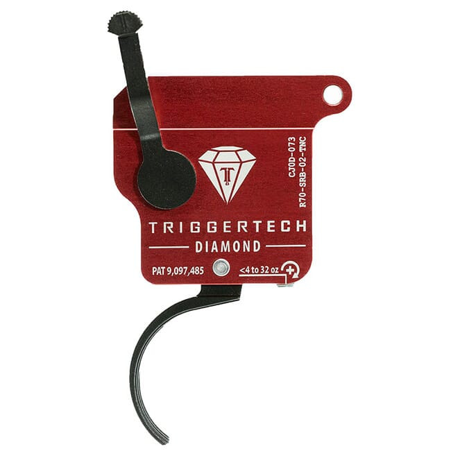 TriggerTech Rem 700 Clone RH Diamond Curved Clean Black/Red Single Stage 0.3-2lb Trigger No Bolt Release R70-SRB-02-TNC