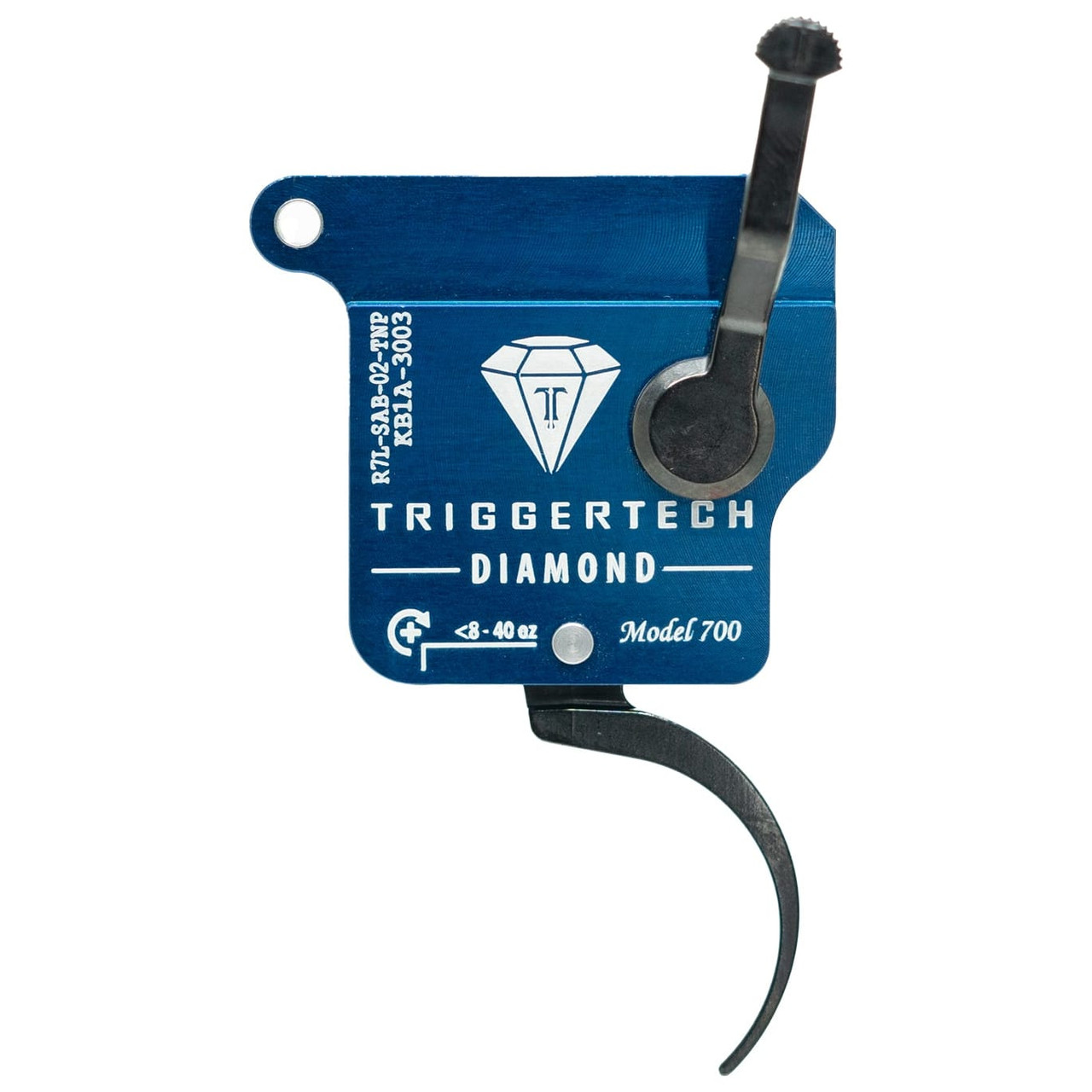 TriggerTech Rem 700 Rough Diamond Triggers Rem700 Rough Diamond - Left Hand, Black Curve Lever, No Bolt Release Black R7L-SAB-02-TNP