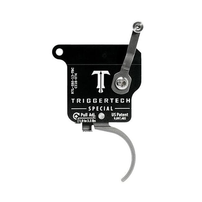 TriggerTech Rem 700 Factory LH Special Curved Stainless/Black 1-3.5lb Trigger With Bolt Release R7L-SBS-13-TBC