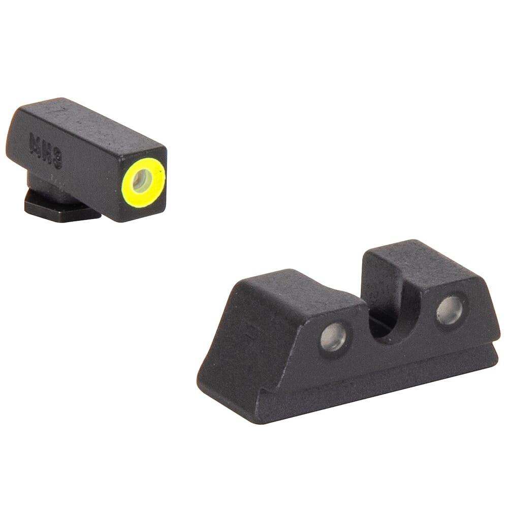 Meprolight USA Meprolight Hyper-Bright Glock 42, 43, 43X, 48 Yellow Ring/Green Fixed Pistol Sight Set 402203121