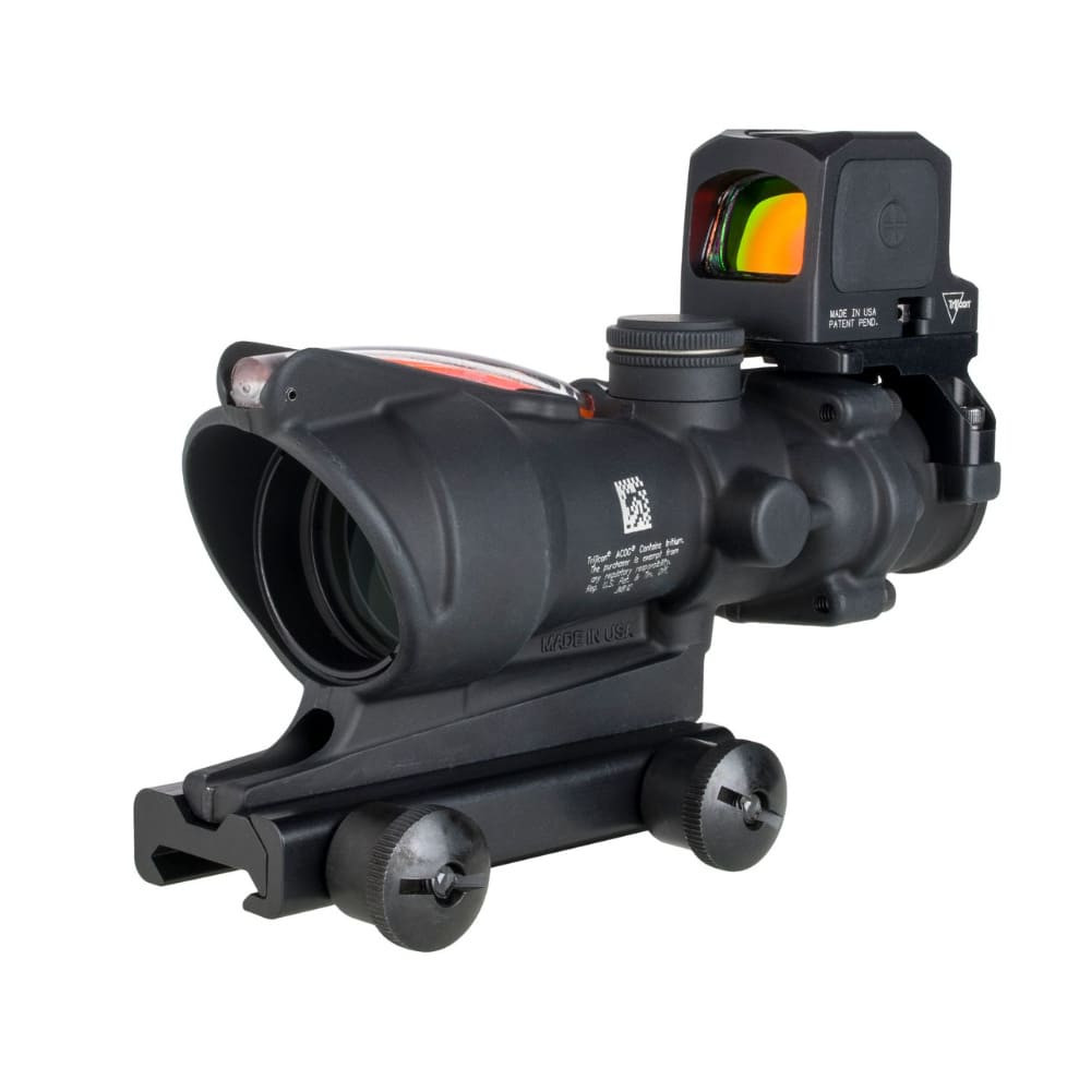 Trijicon ACOG 4x32mm Dual Illum Red Chevron .223 Reticle w/Colt Knob Thumbscrew Mount & 3.25 MOA RCR Red Dot Sight TA31-C-100813