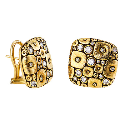 Alex Sepkus 18K and Diamond "Soft Mosaic" Earrings E-115D