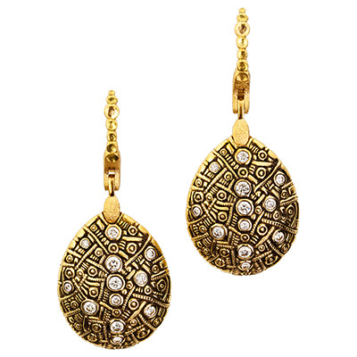 Alex Sepkus 18K and Diamond "Tear Drop" Earrings E-186D