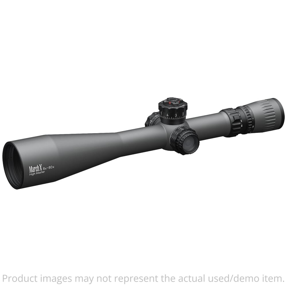 March UA5177 X Tactical "High Master" Wide Angle Majesta 8-80x56mm SFP MTR-WFD Reticle 1/8MOA 6Level Illum Riflescope w/Middle Wheel (2-DB729-0) & Shuriken Dial Lock D80HV56WTIX-GR-MTR-WFD USED in Excellent Condition UA5177