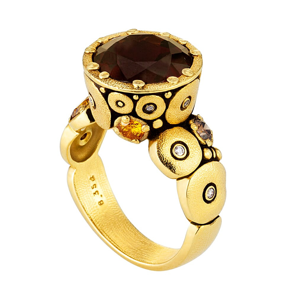 Alex Sepkus 18K and Rustic Diamond "Orchard" Ring R-115DC