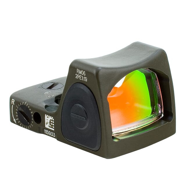 TRIJICON RMR Type 2 6.5 MOA Adjustable LED Red Dot OD Green Reflex Sight (RM07-C-700716)