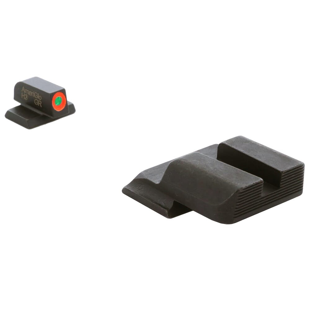 Ameriglo Protector Green Tritium w/Orange Outline Front, Black Serrated Rear Sight Set for S&W M&P (Excl. .22,.380, Shield, EZ, Pro) SW-433B