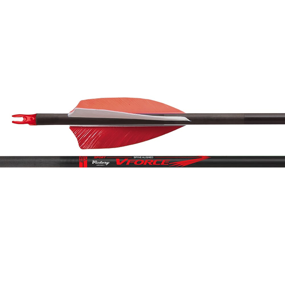 victory archery Victory Archery VForce 400 Sport GPI: 8.2 Feather Fletched Arrow 6pk VFS-400FF-6 - $59.99 at Scopelist