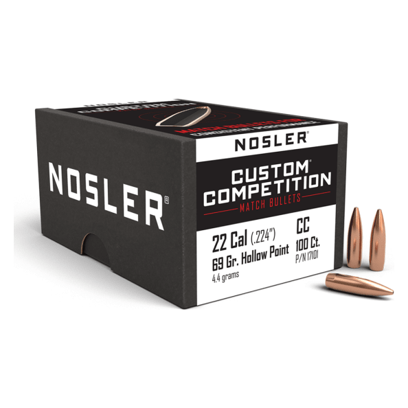 Nosler Custom Competition CC - 22 69g HPBT (100ct) Bullets 17101