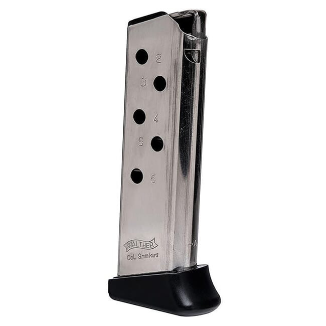 walther arms Walther PPK .380 ACP 6rd Nickel Finger Rest Magazine 2246010 - $40.99 at Scopelist.com