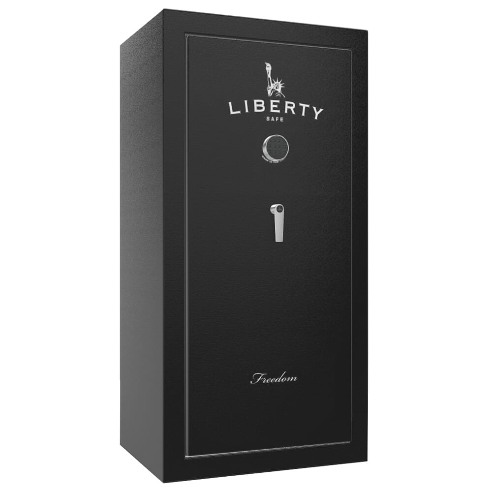 Liberty Safe Freedom Black Textured 30-Gun Safe w/Silver Ink, SecuRam Top Lit Chrome eLock & Economy Door Panel