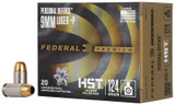 Federal Personal Defense HST 9mm Luger +P 124gr Jacketed Hollow Point 20 Round Box