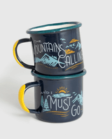 United By Blue - Mountains Are Calling Enamel Mini Mugs Set - 5oz (Navy)
