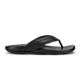 OluKai Men's Hiapo Leather Beach Sandals - Lava Rock