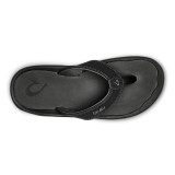 OluKai Men's 'Ohana Beach Sandals - Black/Dark Shadow