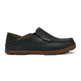 OluKai Men's Molo? Leather Slip On Shoes - Black/Toffee