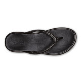 OluKai Women's Tiare Leather Sandals - Black