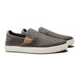 OluKai Men's Laeahi Lauhala Woven Leather Shoes - Ash