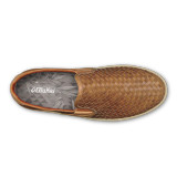 OluKai Men's Lae‘ahi Lauhala Woven Leather Shoes - Fox