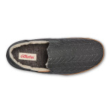 Olukai Men's Hanohano Waxed Canvas Slippers - Dark Shadow