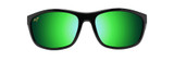 Maui Jim Nuu Landing MAUIGreen Polarized Sunglasses - Black Gloss w/Black Rubber Frames