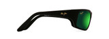 Maui Jim Peahi MAUIGreen Polarized Wrap Sunglasses - Black Matte Frames