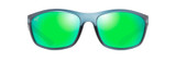 Maui Jim Nuu Landing MAUIGreen Polarized Wrap Sunglasses - Matte Teal/Aquamarine Frames