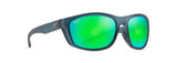 Maui Jim Nuu Landing MAUIGreen Polarized Wrap Sunglasses - Matte Teal/Aquamarine Frames