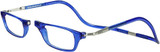 CliC Magnetic Closure Original Reading Glasses with Adjustable Temple Length Blue 2.00