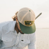 Howler Brothers Feedstore Unstructured Snapback Hat Tan and Green