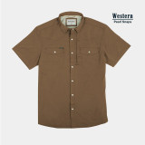 Poncho Dumas Western Short-Sleeve Shirt Brown