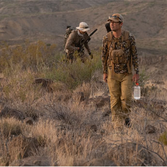 Geared out in hunting apparel for deer season.