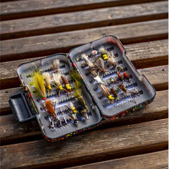 A Fishe Wear fly box keeping all your flies neat and dry