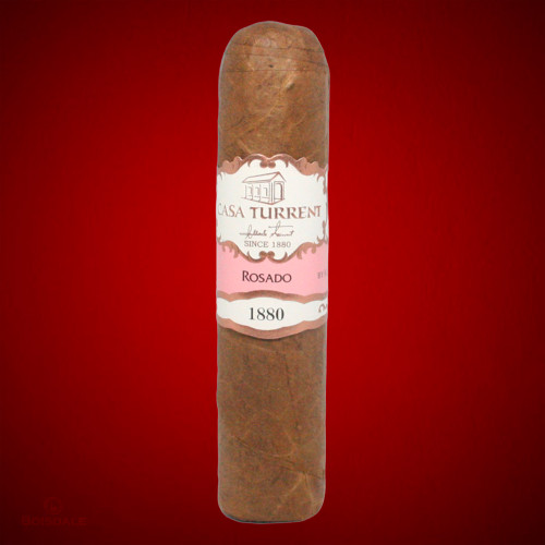 Casa Turrent 1880 Rosado Gordito 460 cigar on red background at Boisdale