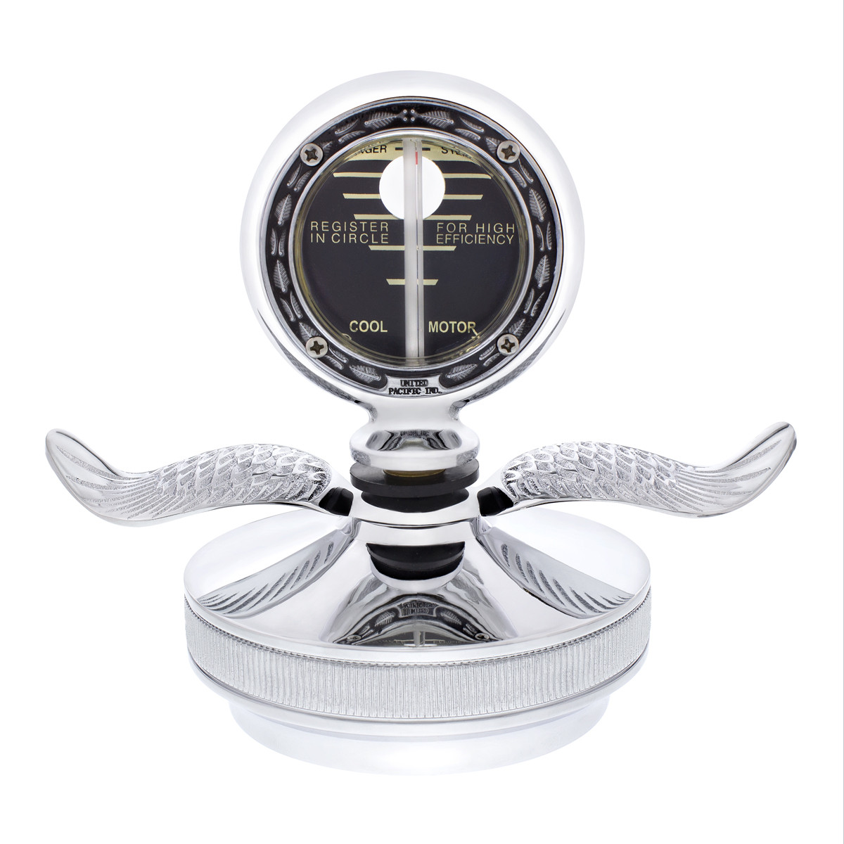 Chrome Aluminum Boyce MotoMeter With Base & Chrome Wings - Chattin