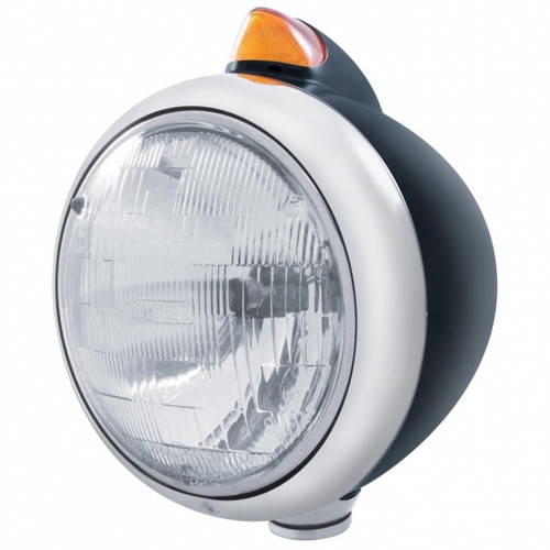 Black Guide 682-C Headlight H6024 & Original Style LED Signal - Amber Lens