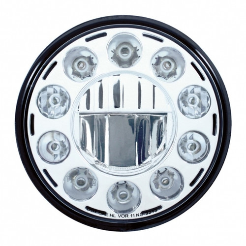 ULTRALIT - 11 High Power LED 7" Crystal Headlight - Chrome