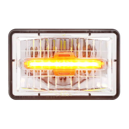 ULTRALIT - 4" X 6" Rectangular LED Headlight With Amber LED Position Light - High Beam