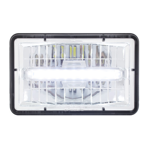 ULTRALIT - 4" X 6" Rectangular LED Headlight With White LED Position Light - Low Beam