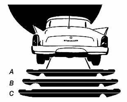 Studebaker CK Coupe/Hawk Lower Rear Bumper Valance "B" 1953-1964