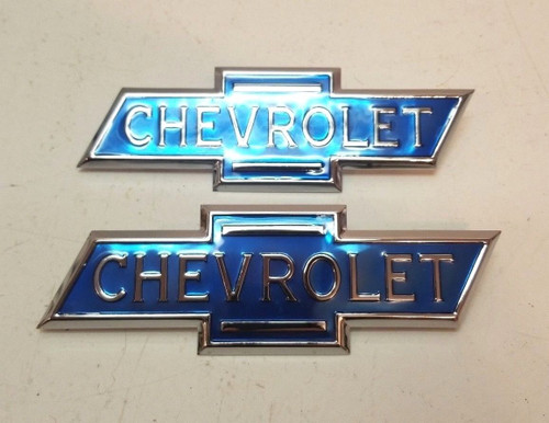 Chevrolet Chevy Truck 1/2 to 1-1/2 Ton Hood Bonnet Side Emblem Set 1936-1938