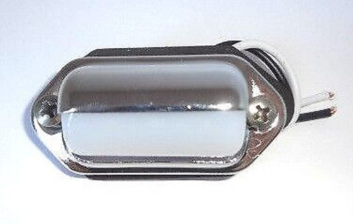 Hot / Rat / Street Rod License Plate Lamp Assembly 12 Volt Chrome Plated