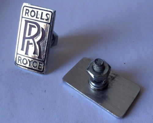 Rolls Royce Red Letter Medallion / Emblem Set 7/8" Wide by 1-1/2" High