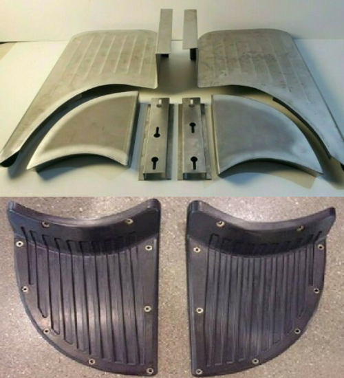 Chevrolet Chevy GMC COE Running Fender Step Plates & Pads 1939 - 1946 Ribbed