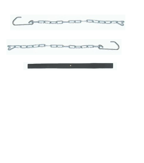 Dodge Truck Polished Stainless Tailgate Chain Set w/Black Covers 39-85